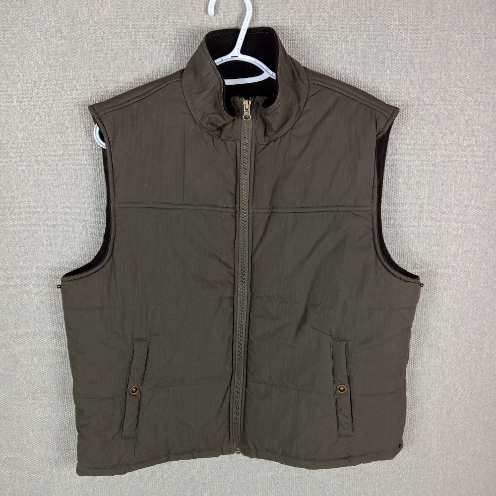 Sundance Olive Green Full-Zip Lightweight Puffer Vest Men's Size Large Gorpcore